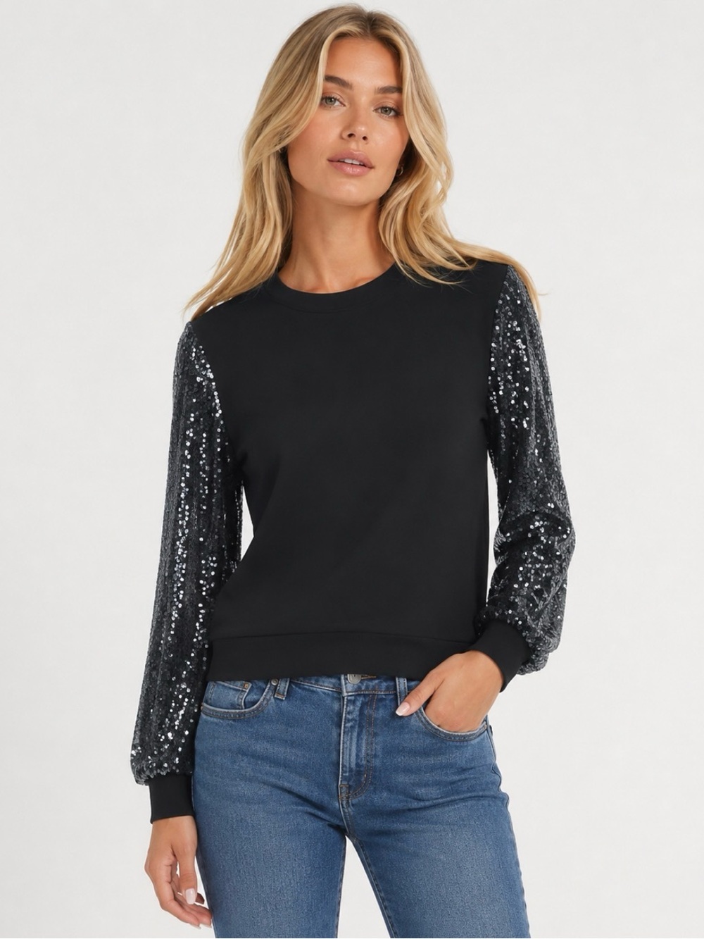 Heartloom NWT Anthropologie Sequined- Sleeve Detail Sweatshirt Top NWT Size XS